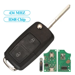 Jingyuqin chave remota de carro 433MHZ ID48 para VW Bora Golf Polo Passat Touran MK4 Seat Leon Altea Ibiza Skoda IJ 0959753 AG/CT/DJ/N