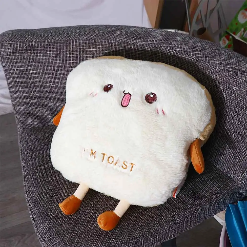 Regalo Peluche Simulazione Toast Peluche Bambola Cuscino da letto Cuscino caldo per le mani Cuscino per il sonno Cuscino imbottito Cuscino per il pane in peluche