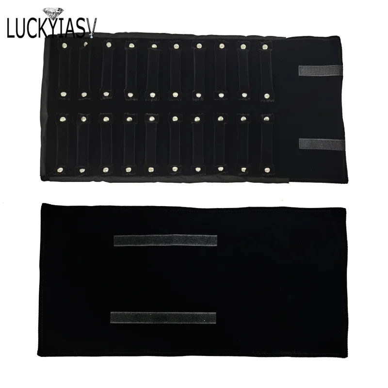 حقيبة تخزين المجوهرات لفة المجوهرات المحمولة المخملية الحقيبة خواتم تخزين حامل خاتم تنظيم صندوق حقيبة مجوهرات صغيرة #4