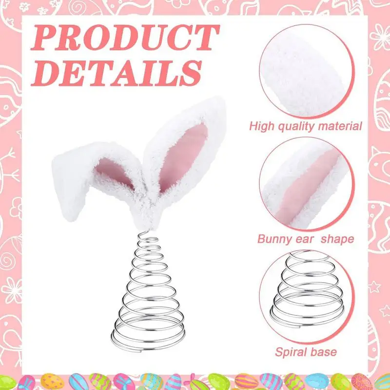 Easter Tree Topper Decorations Cute Tree Topper Decor Miniature Rabbit Ears Easy To Install Home Party Supplies for Living Room