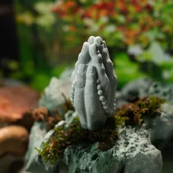 Zen Buddhism Chinese Feng Shui Buddha Hand Figurine Statue Home Fish Aquarium Tank Desktop Garden Bonsai Micro Landscape Decor
