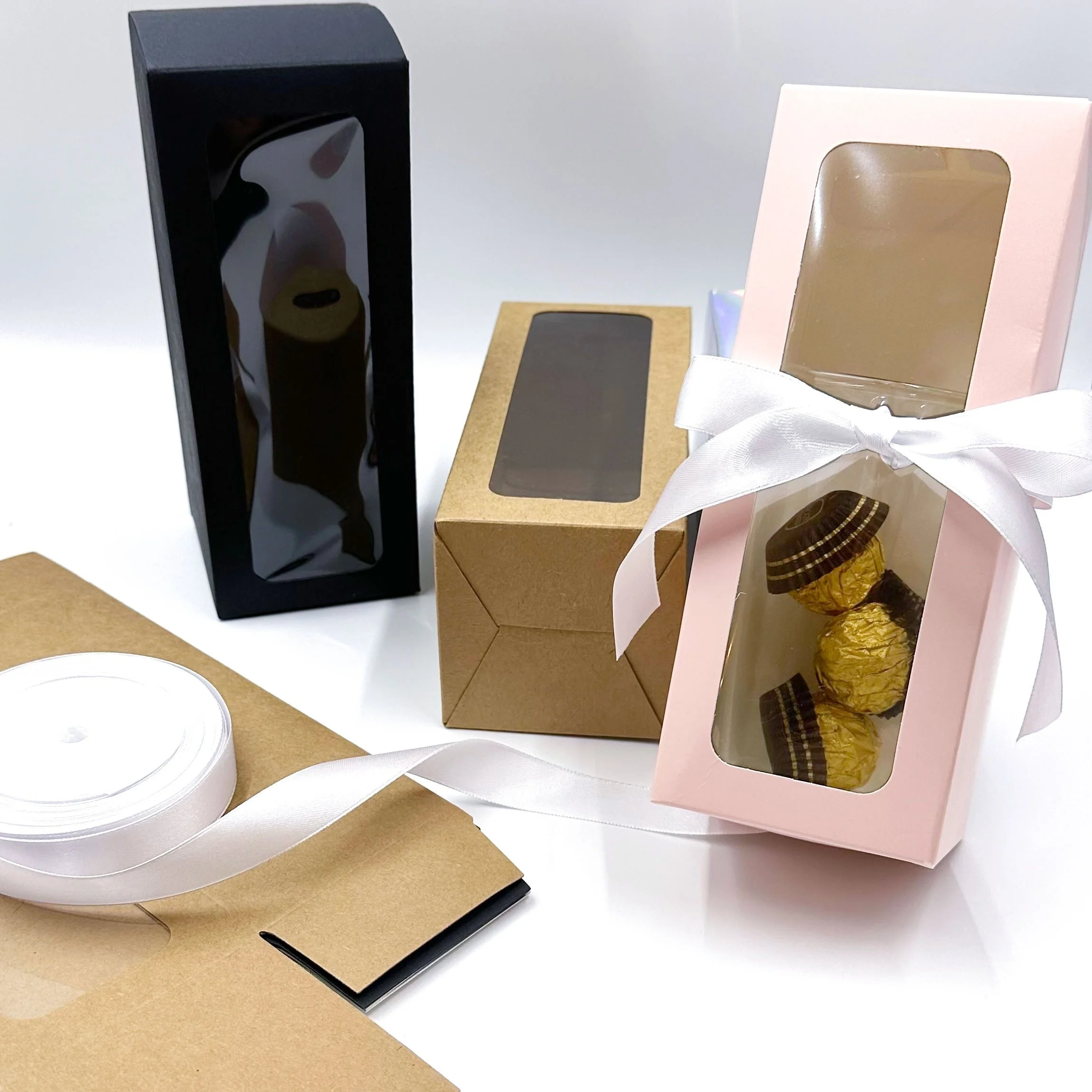 5 Stück Geschenkboxen mit 1 Rolle 24 Yard Weißem Band für Sublimations-Glas-Ausstellungsboxen für 12-16 oz Becher Geschenkbox für Sublimation – Detail 2