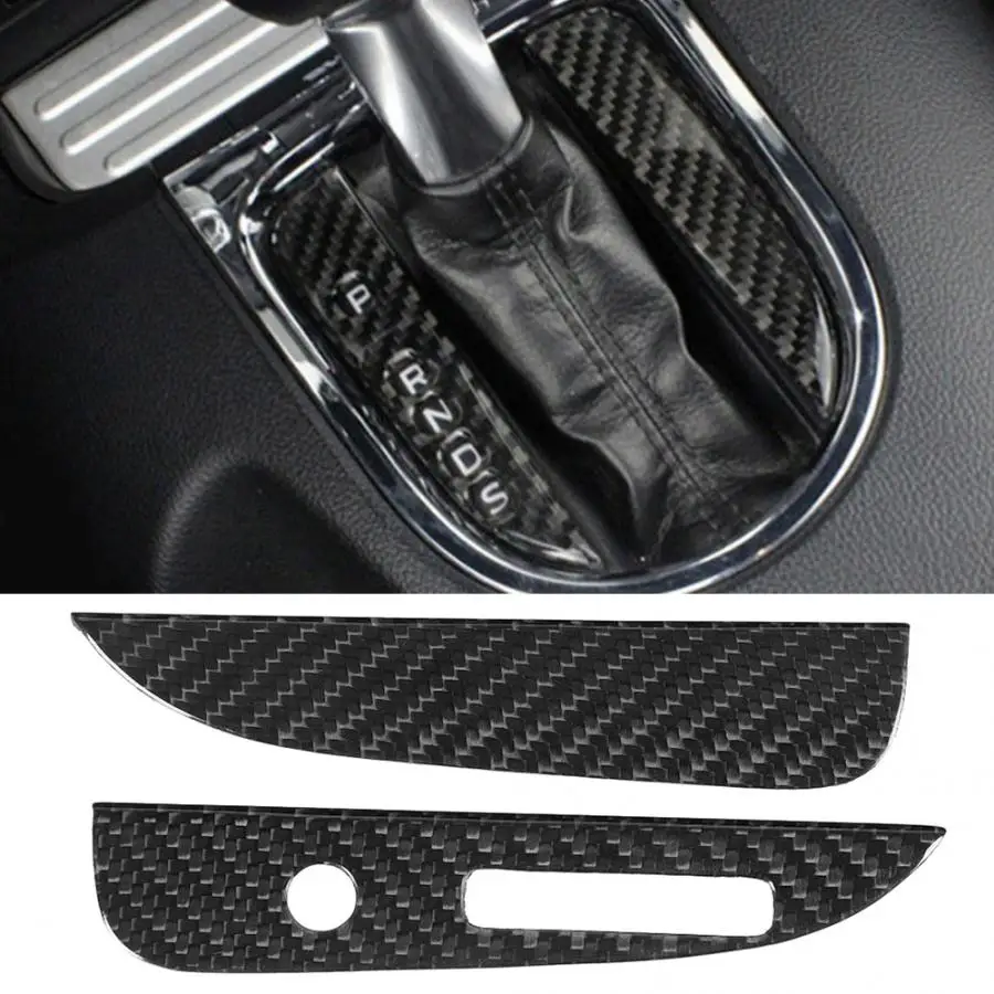 

2Pcs/Set Brand New Left-Hand Driving Carbon Fiber Shift Knob Panel Trim Fit for Ford Mustang All Model 2014 2015 2016 2017 2018