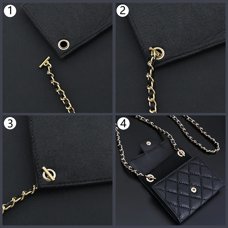 TINBERON Purse T Hook Chain Strap Felt Bag Inner Wallet Chain Insert Bags Accessories Handbag Strap Crossbody Shoulder Straps