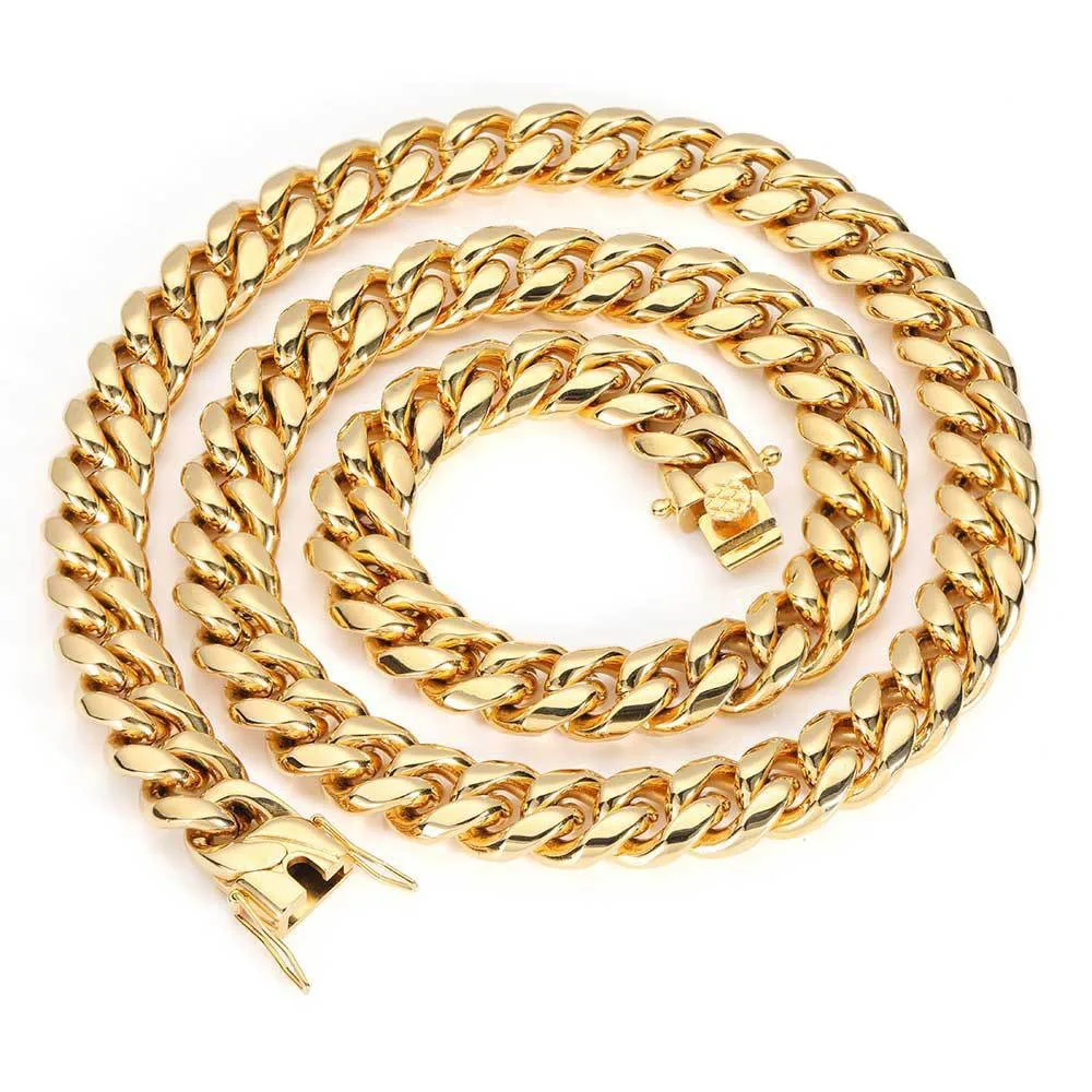 

Luxury 24K 9999 Pure Gold real gold Men's Cuban chain width 8mm 10mm 12mm length 50cm 60cm