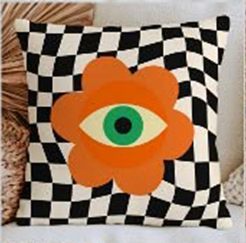 1pc Boho Throw Pillow Cover Polyester 2D Double‑Sided Print Sun Evil Eye Cherry Geometric Cushion Case for Sofa Living Room Aest view 6