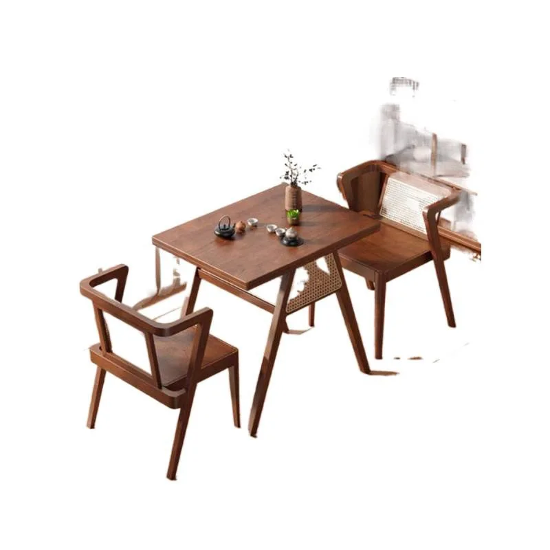 

Balcony solid wood table and chair three-piece set, one table and two chairs, casual combination