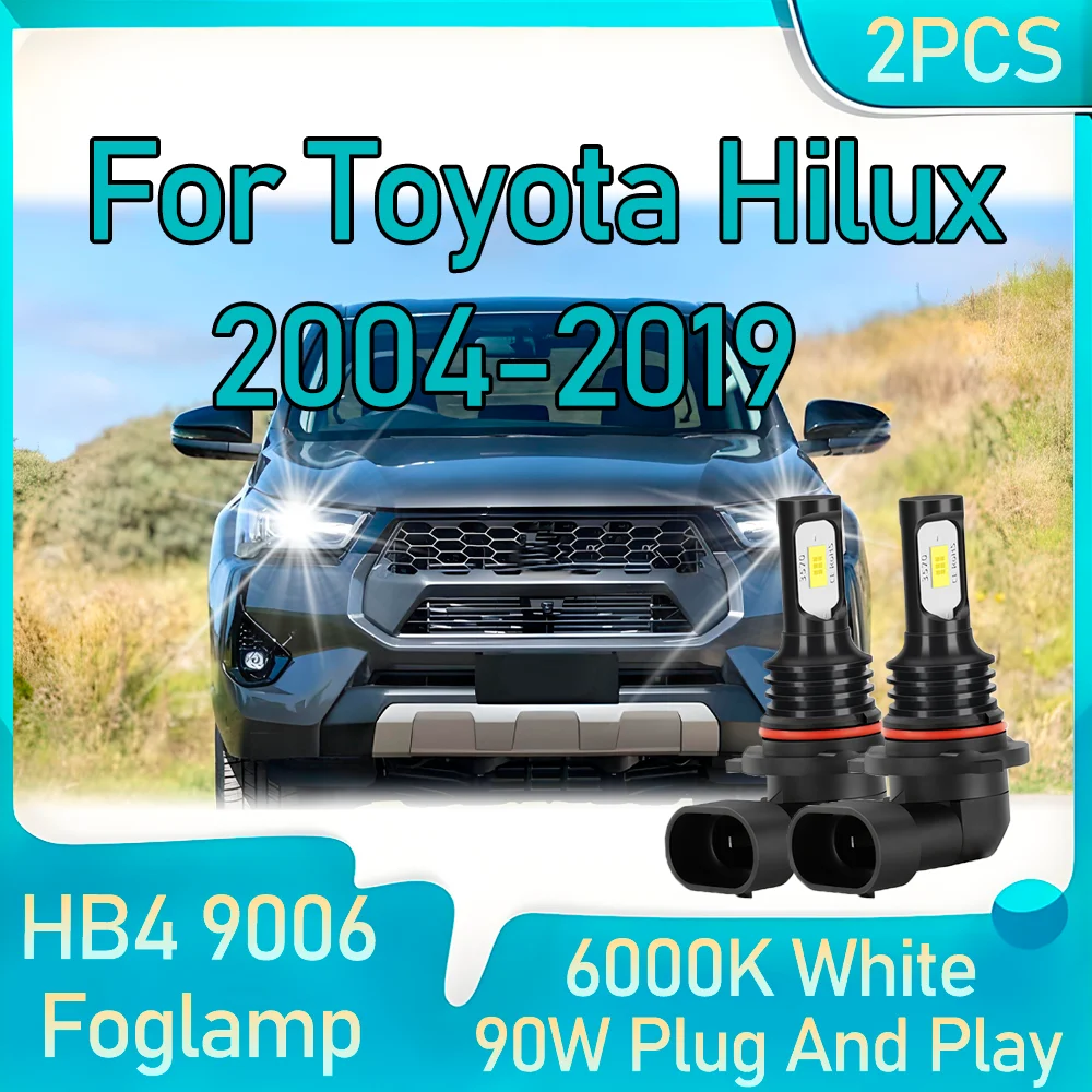

2PCS HB4 9006 Auto Fog Lamps 20000LM LED Front Fog Lights 90W Plug And Play 360 Degree Lighting 12V For Toyota Hilux 2004-2019