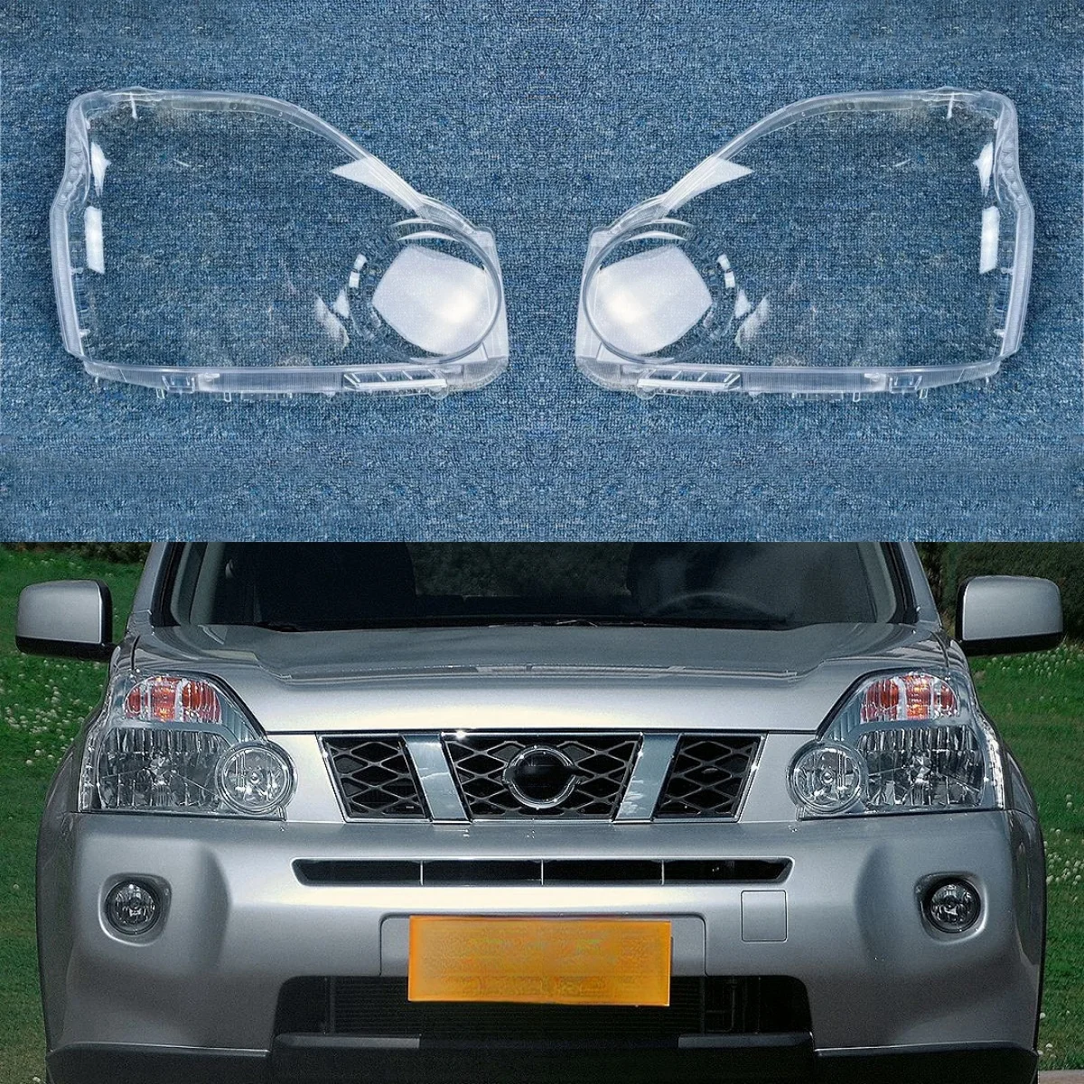 

For Nissan X-Trail 2007 2008 2009 2010 Headlights Shade Transparent Mask Cover Lens Lampshdade Headlamp Shell Plexiglass