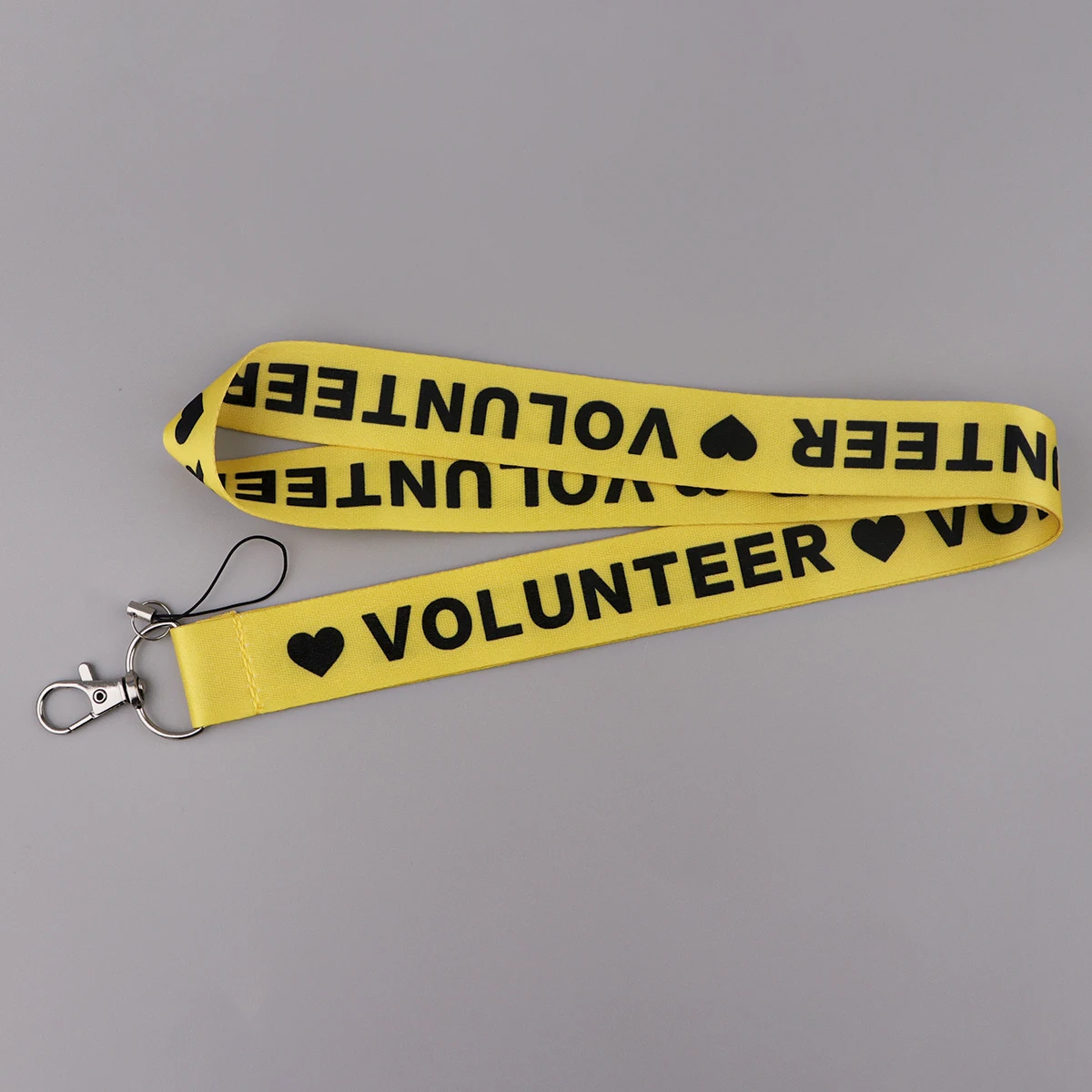 Volunteer Lanyards for Keys Yellow Neck Strap For Work Card Badge Gym Keychain Badge Holder DIY Hanging Rope Phone Accessories