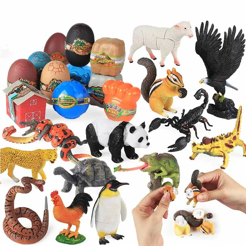 Oenux 4D Simulations-Tierpuzzle Panda Adler Pinguin Modell Eichhörnchen Chamäleon Schildkröte Figur Lernspielzeug Bausatz