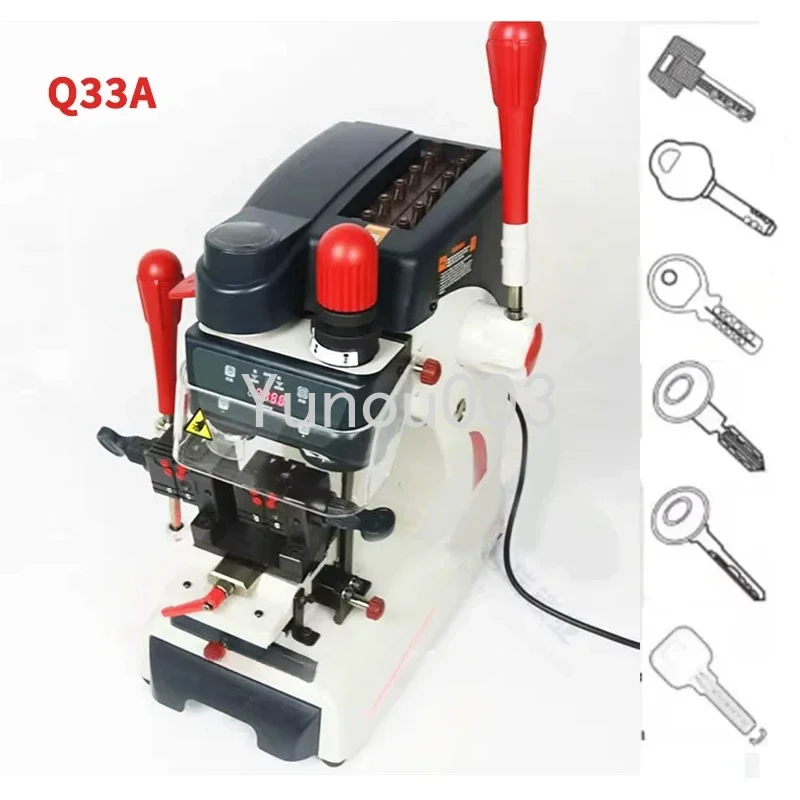 Q33A Key Duplicating Machine Key Multifunctional Vertical Key Copy Cutting Machine Adjustable Speed with Ambience Light 120W