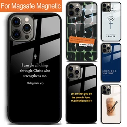 Bible Verse Jesus Christ Christian Phone Case For iPhone 17 Air 15 16 14 12 Pro Max Plus Magsafe Magnetic Wireless Cover