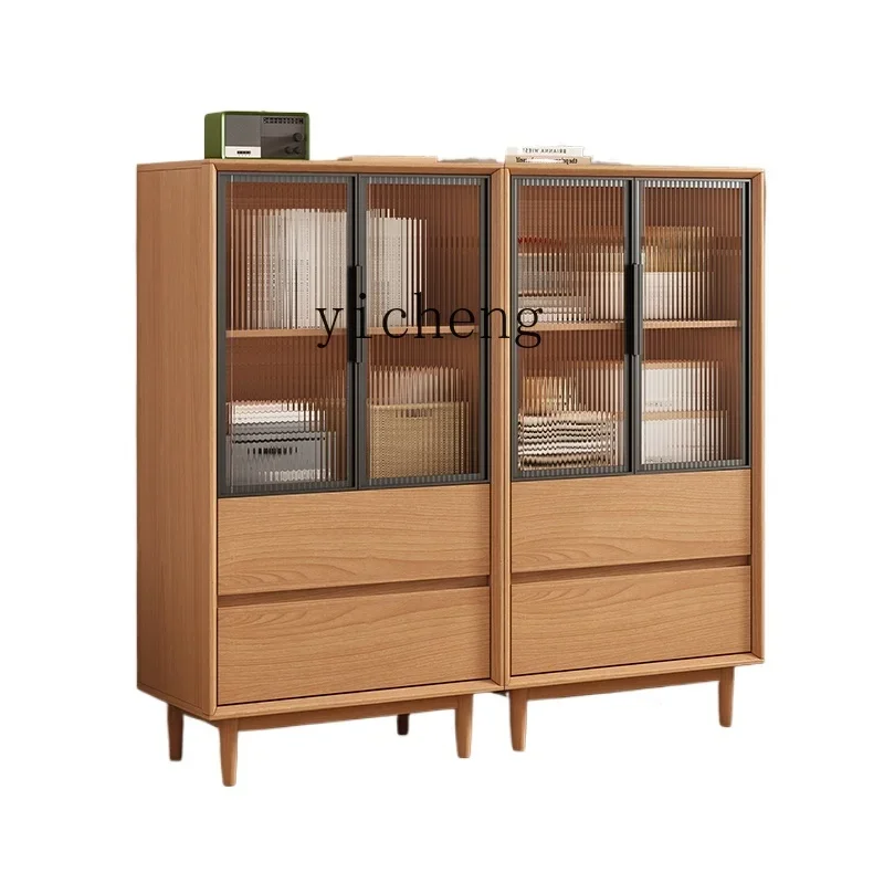 

Tqh Locker Wall Solid Wood Bedroom Drawer Storage Cabinet Simple Modern Living Room TV Side Cabinet