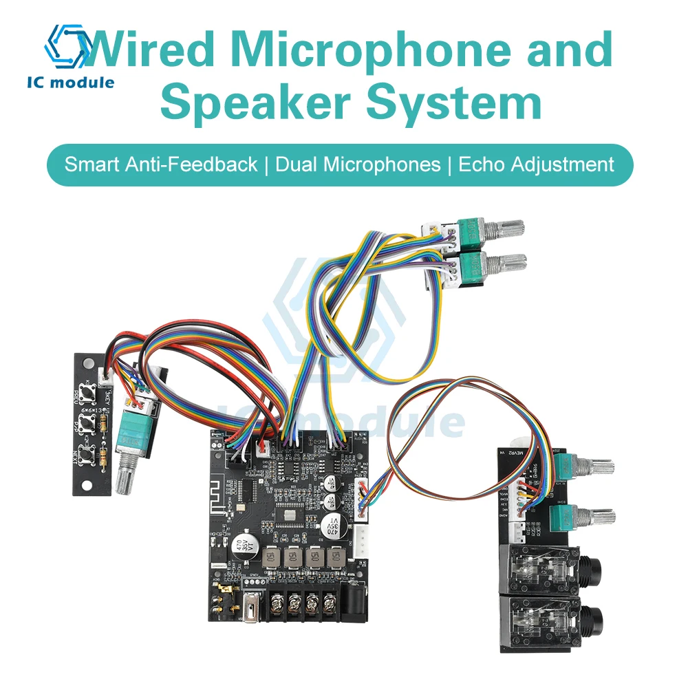 

502T Microphone Audio Integrated Machine 2.0 Channel Bluetooth Amplifier Board 50W*2 TPA3116D2 Dual Channel Amplifier Board