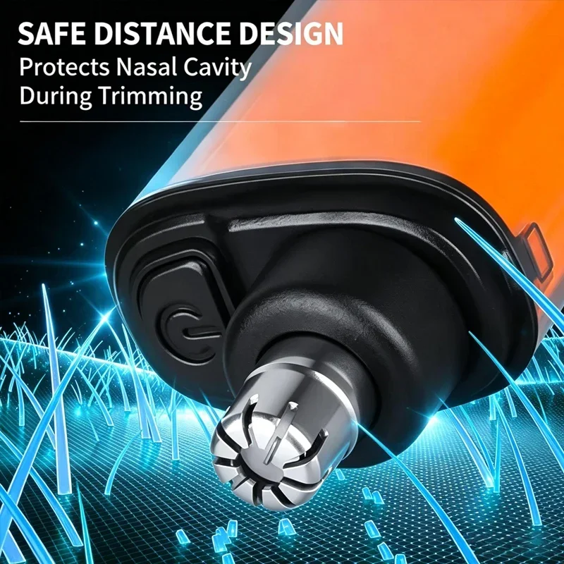 Nose Hair Trimmer Type-C Charging Rounded Arched Blade Electric Portable Men Mini Nose Hair Trimmer Face Care Kit Tools