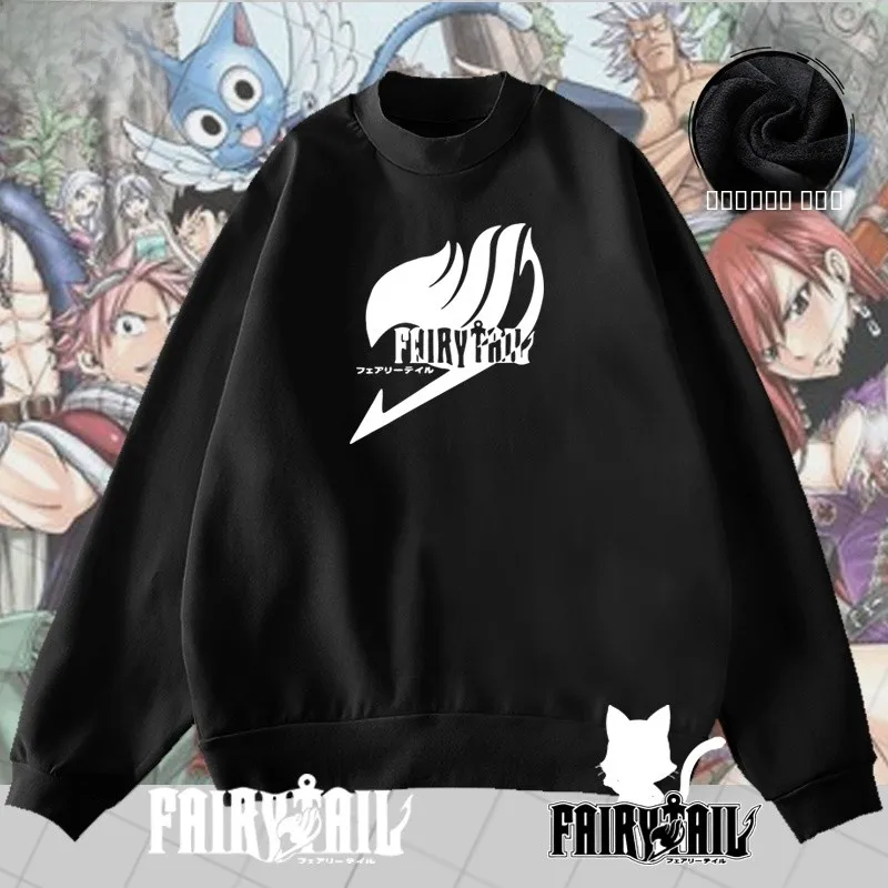 

Толстовка с капюшоном в стиле аниме Fairy Tail, унисекс, с круглым вырезом, флисовая, с длинными рукавами, теплая осенне-зимняя одежда, молодежная модная одежда прямого кроя
