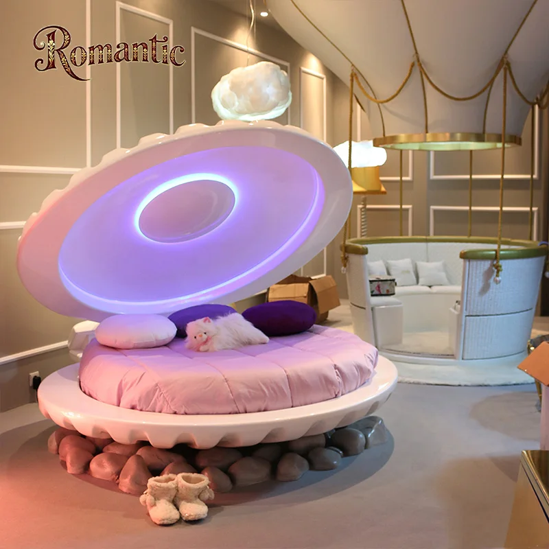 New European Classical Design, Shell Shaped Children's Bed, Creative and Interesting Solid Wood Bunker Bed