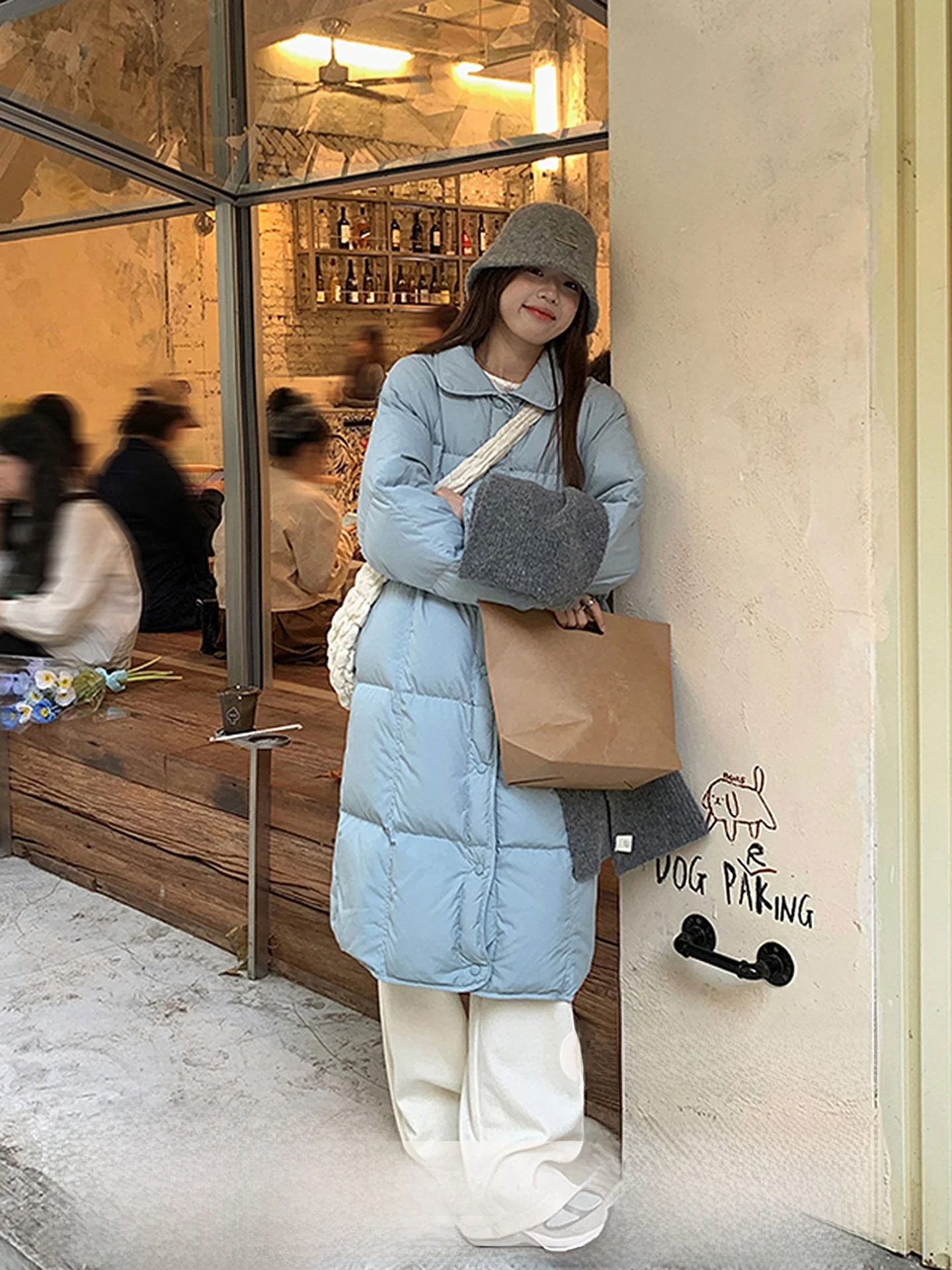 

Женское утепленное пуховое пальто выше колена с длинными рукавами, теплое, пушистое, в корейском стиле, объемное, зимнее, новинка