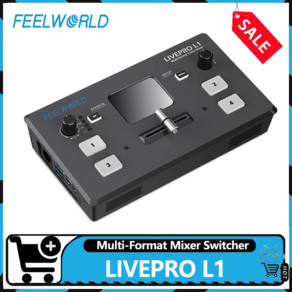 Feelworld LIVEPROL1 Switch 4-Channel HDMI Multi-Camera HD Video Streaming and Live Broadcast 4-Channel Production Console