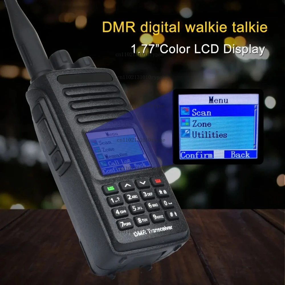 UV390 GPS 10W IP67 Waterproof Dual Band AES256 Encryption Record DMR Digital Analog Walkie Talkie W/2800mAh USB-C