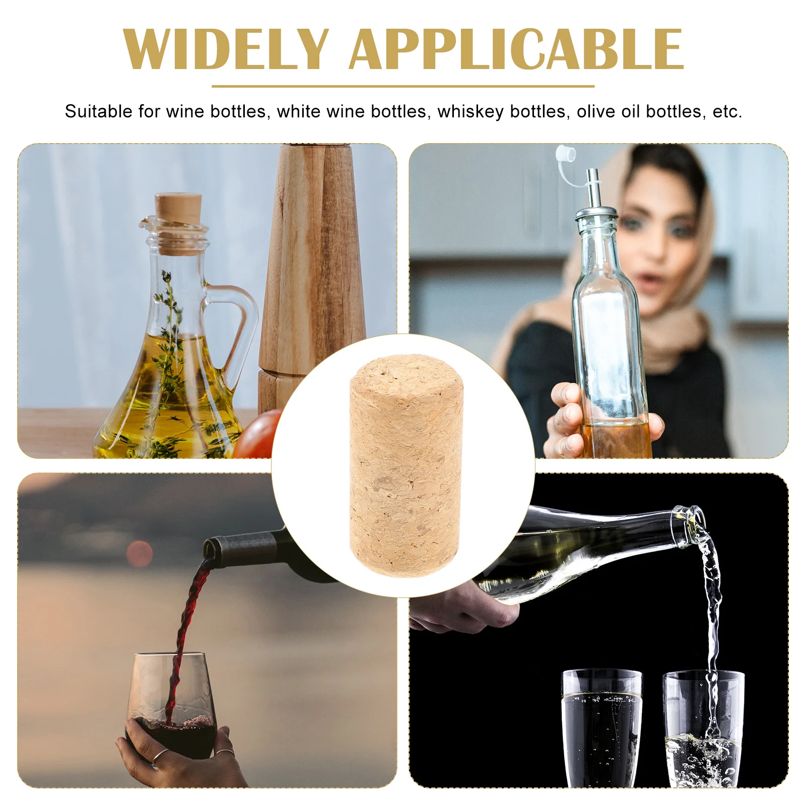 

20Pcs Wine Bottle Cork High Polymer Synthetic Reusable Stoppers for Bottles Airtight Seal for Wine Preservation Bar Restaurant
