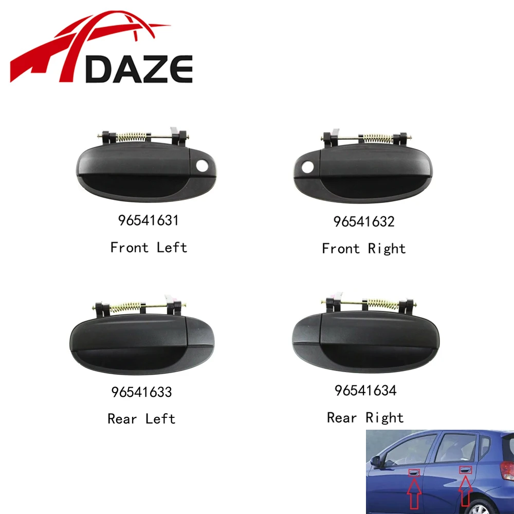 DAZE 96541631 96541632 96541633 96541634 Outside Exterior Door Handles For Chevrolet Aveo Aveo5 2004-2011 Pontiac G3 2009-2010