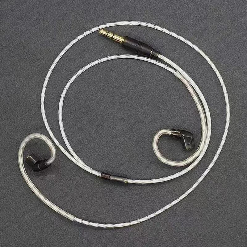 Short Length Silver‑Plated IEM Upgrade Cable 3.5mm Stereo to MMCX 0.78‑2Pin QDC Replacement Neck‑Hang Earphone Audio Cord