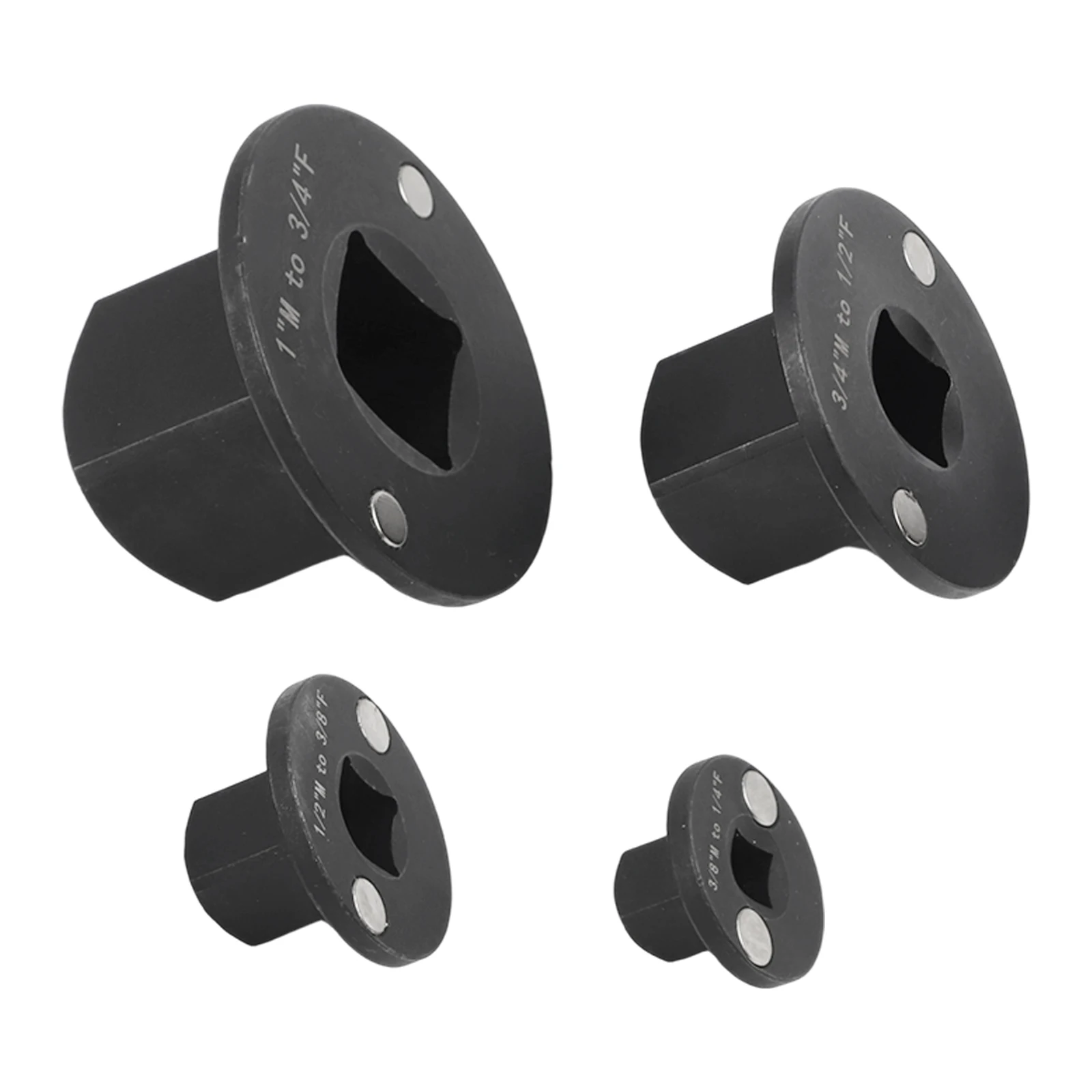 Four Size Low Profile Socket Adapter Set for Impact Drivers Optimized for Tight Space Applications and High Torque Transmission