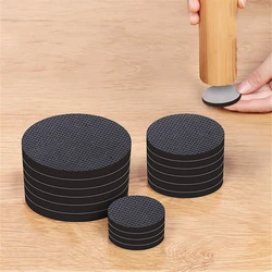 Round Square Black Thickened Silicone Table Chair Leg Pads Home Floor Scratch Proof Protector Mat Furniture Leg Anti-slip Pad