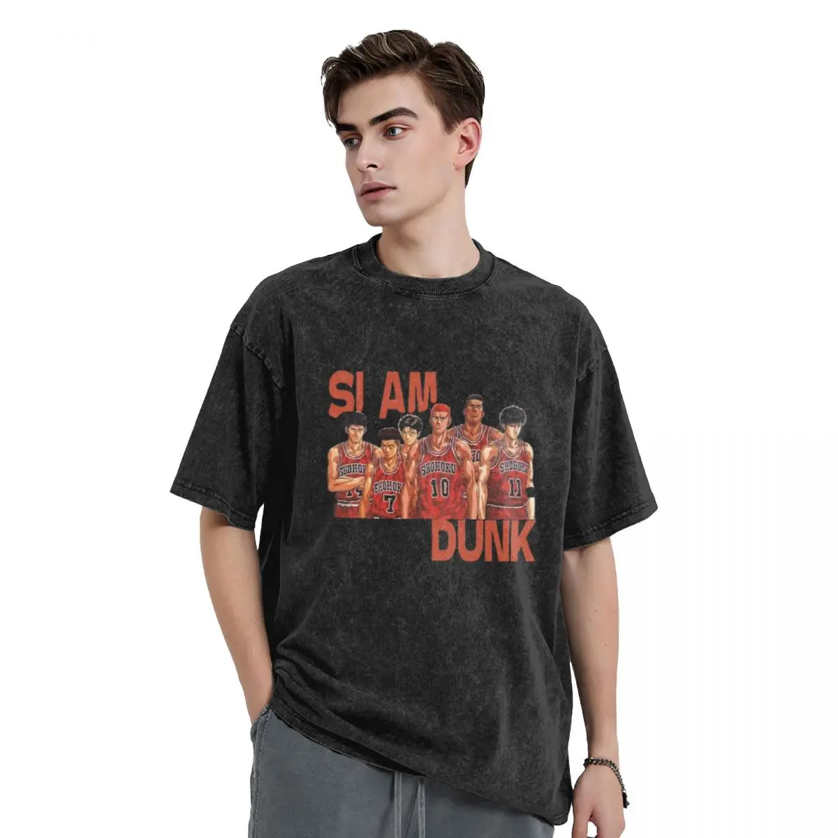 Slam-Dunk Basketball Grew Luxury Retro T Shirts for Men Summer Print Shirt Cotton High Quality Clothing Streetwear