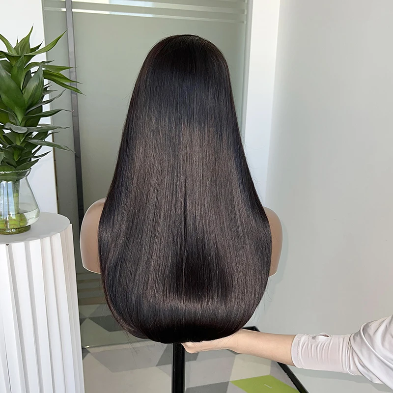 Unprocessed Raw 5x5 Real HD Lace Super Double Drawn Vietnamese Bone Straight Wig 5x5 HD Lace Closure Wig Human Hair 250% Density