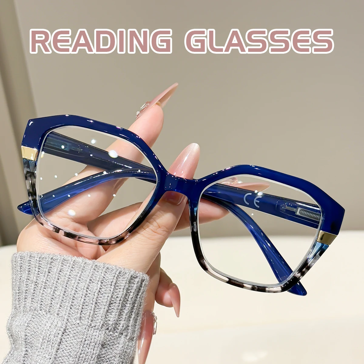 Blue Light Blocking Eye Reading Glasses Retro Gradient Butterfly Frame Reading Glasses Cat Eye Clear Lens Presbyopia Glasses