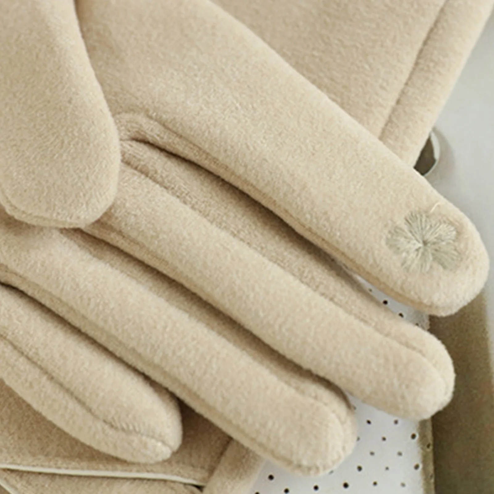 Guantes de invierno a prueba de viento con forro polar artificial pantalla táctil antideslizante dedo completo clima frío ciclismo guante motocicleta deporte