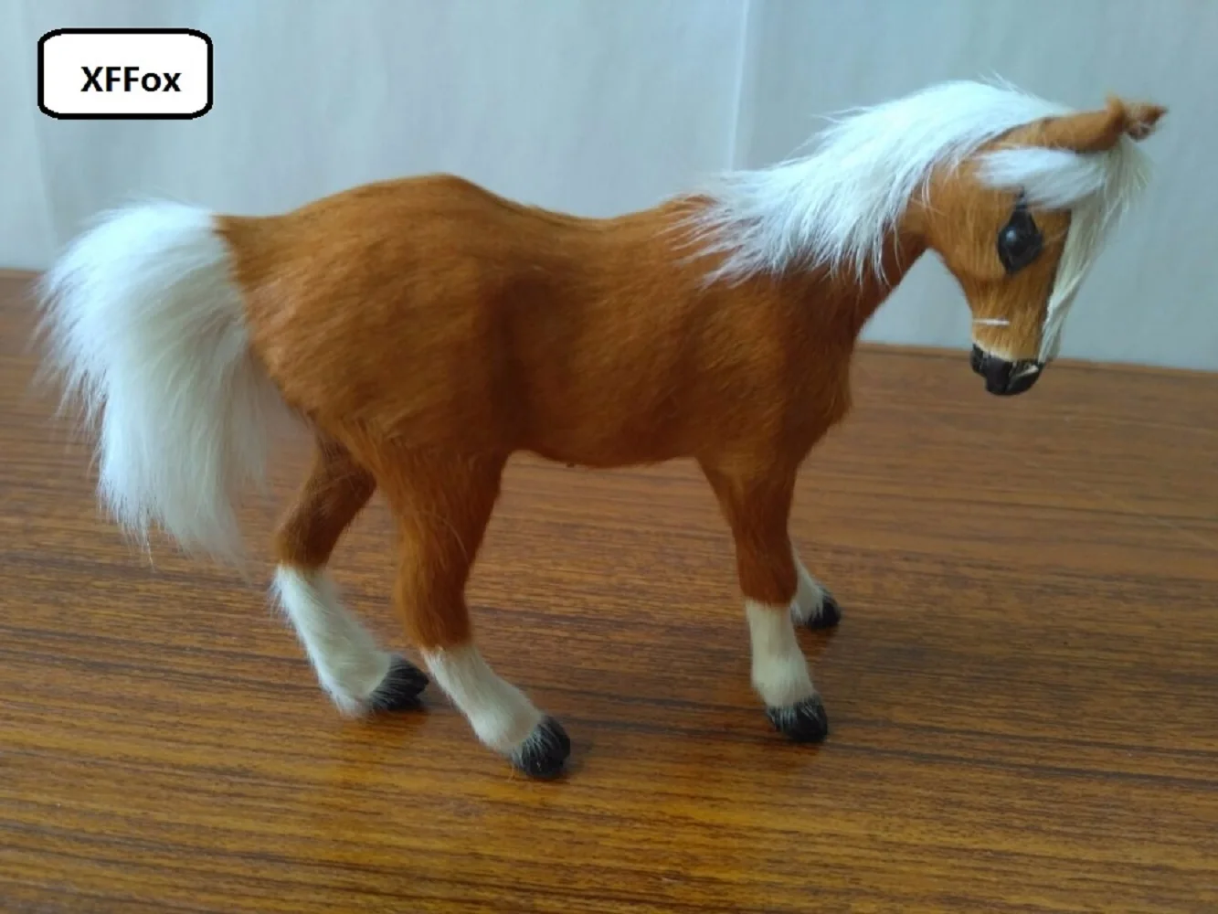 

cute real life small horse model plastic&furs simulation yellow horse gift about 12x10cm xf1825