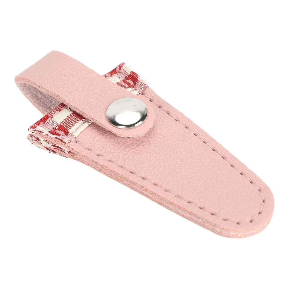Wine Red Scissors Protective Cover Color Lattice Protective PU Leather Scissors Cover Embroidery Scissors Sheath For Sewing