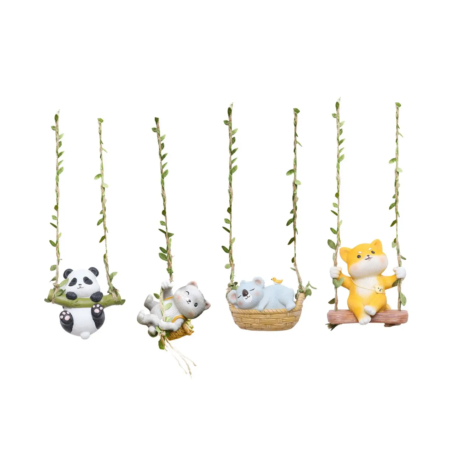 Cartoon Swing Pendant Cartoon Animals Garden Decoration Swinging Figurine