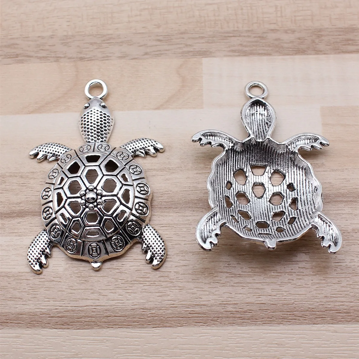 IFOCUS 2pcs/Lot Big Turtle Tortoise Cuckold Charms For DIY Jewelry Making Zinc Alloy 55x37mm/2.17x1.46inch