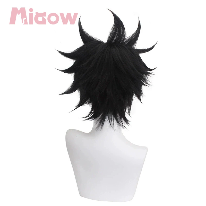 Heat Resistant Synthetic Cosplay Wig, Black Spiky Short Wig with Simulation Scalp for Anime Halloween Cosplay Party 4