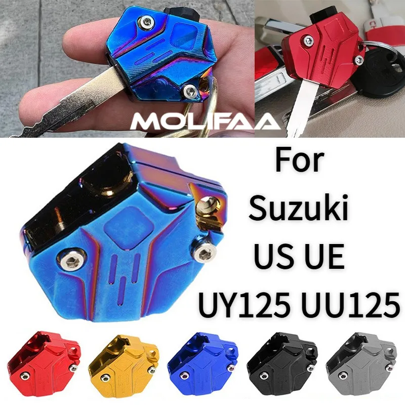 

Корпус ключа мотоцикла с ЧПУ, алюминиевый декоративный чехол для ключей для Suzuki US125 UE125 UY125 UU125, защитный чехол для ключей, аксессуары