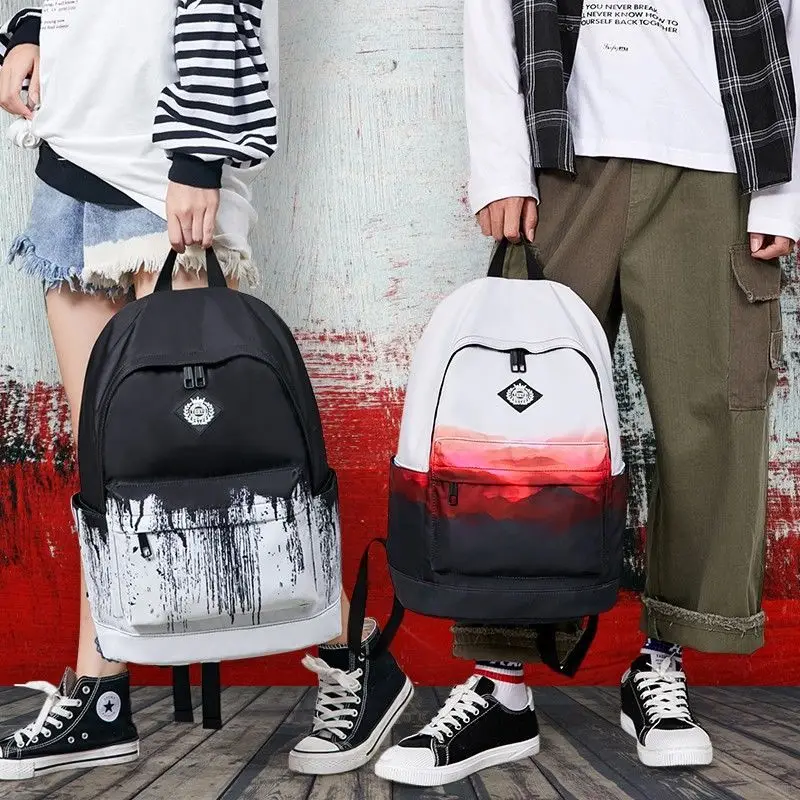 Herren zweifarbige Rucksäcke Designer Schulranzen Frauen Graffiti Rucksäcke Unisex leichte Schult aschen Mädchen Jungen buchen Reisetaschen