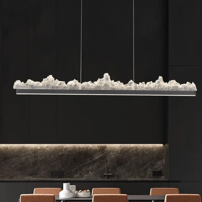 Italian Minimalist Iceberg Chandeliers Modern Luxury Long Strip Hanging Lights for Bedroom Dining Room Kitchen Island Led Lamp