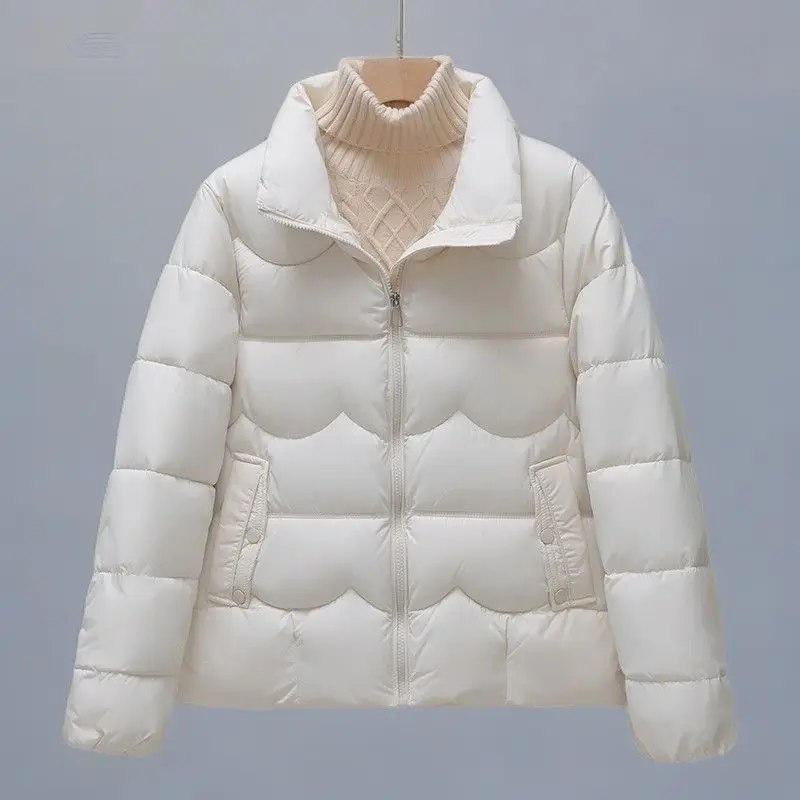 

2025New Women's Short Puffer Jacket Fashion Winter Parkas Thicken Warm Quilted Down Cotton Coat Mid-Age Bread Casual Outwear Top