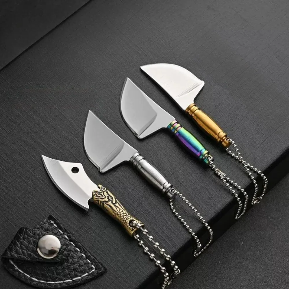 2026 New Mini Gift Stainless Steel Vegetable Knife Portable Keychain Non-Folding Delivery Key Knife Compact Kitchen Tool