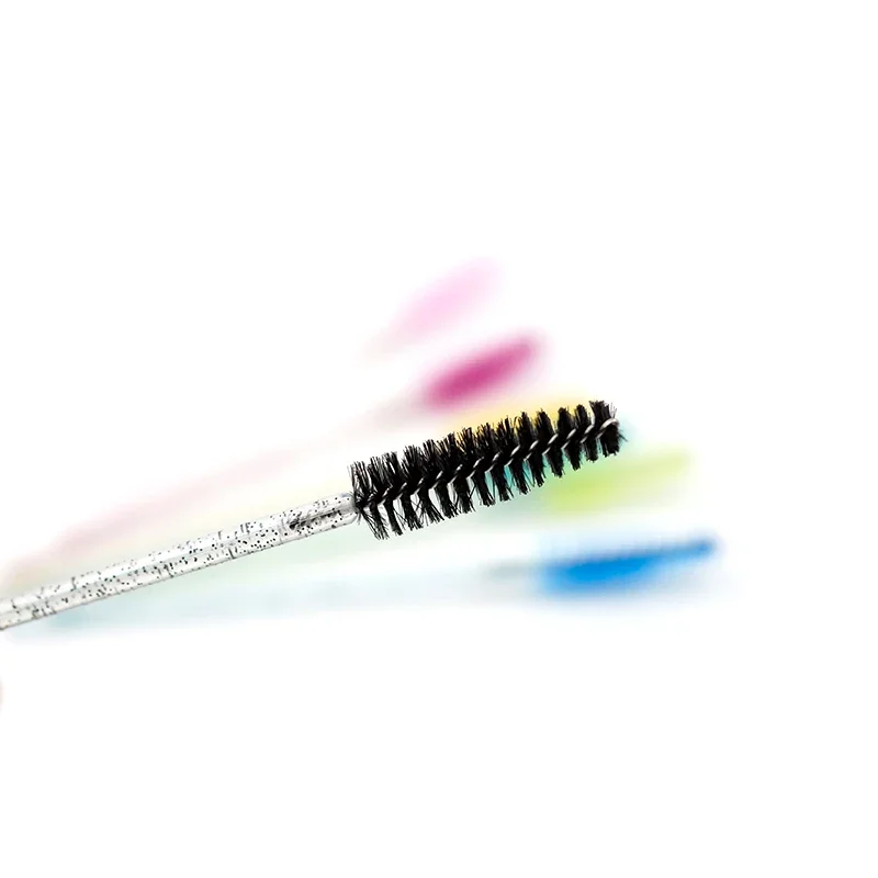 50 Pcs/Pack Disposable Crystal Eyelash Makeup Brush Diamond Handle Mascara Wands Applicator Spoolers Eyelash Extension Supplies