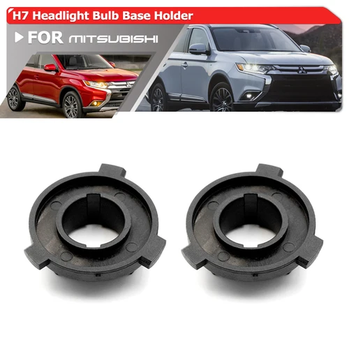 Imagen 1 del producto Adaptadores de Base de bombilla de faro LED H7, soportes de retenedores, enchufes para Mitsubishi Outlander 2015-2021 H7, espaciador de Faro, soporte de Clip