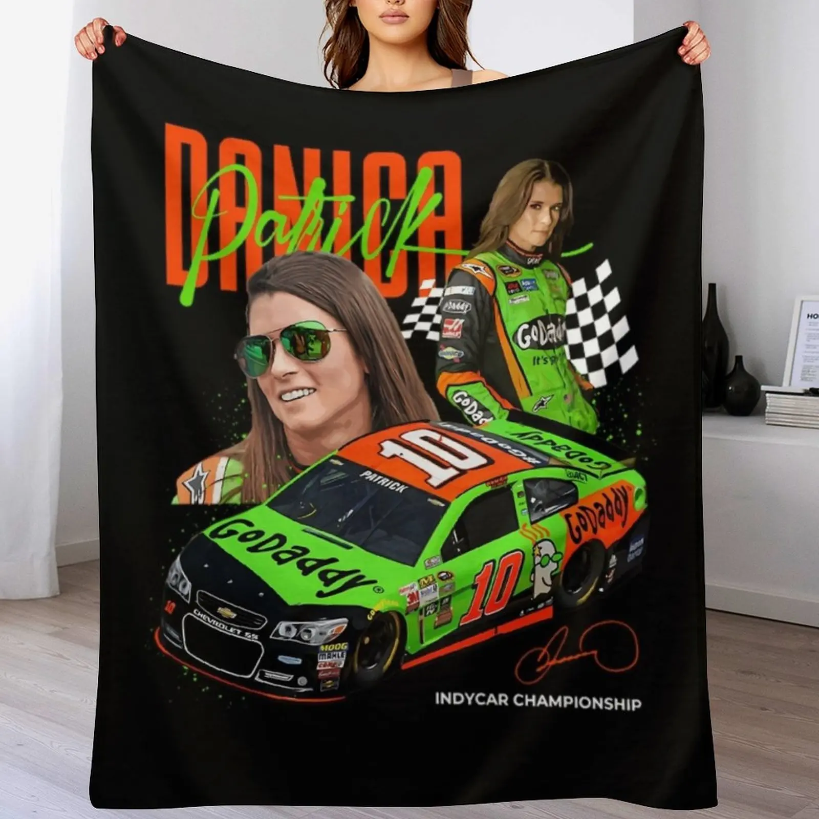 

Danica Patrick Throw Blanket Plaid Designers Bed linens Warm Blankets