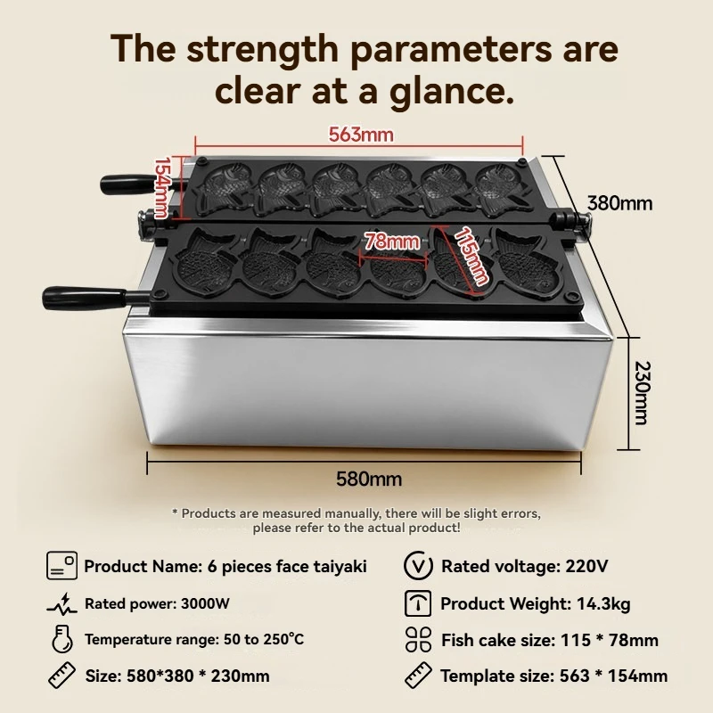 3-Hole Electric Heating Snapper Roasting Machine Small Fish Cake Machine Mold Stall Kitty Carving Fish Roasting Machine