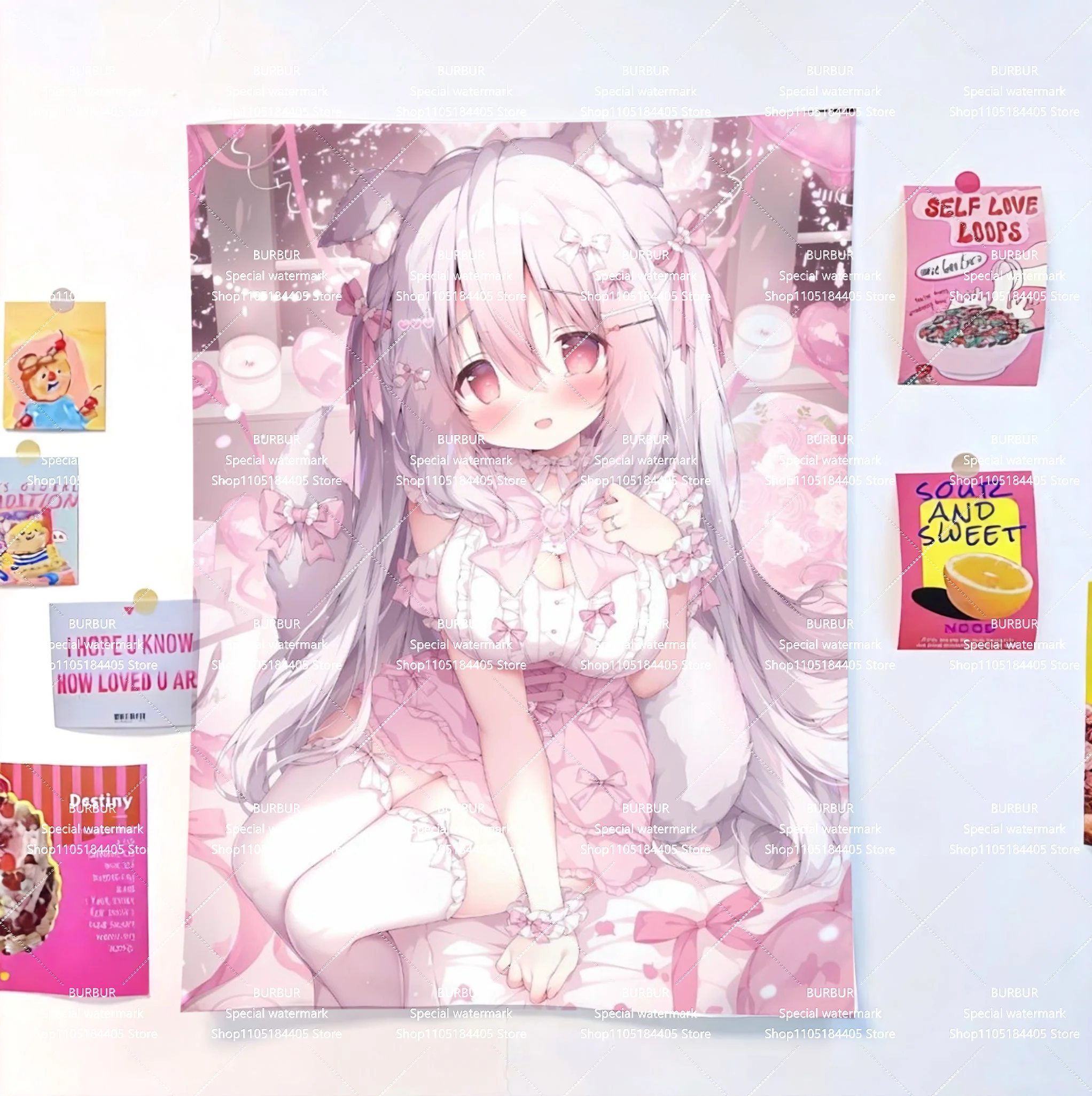 Peach Bean Artist 2D galgame dormitory bedroom decoration tapestry fabric indoor hanging fabric