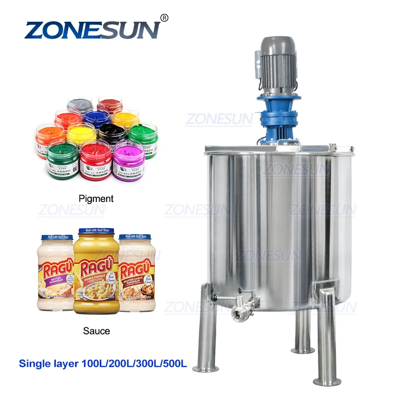 

ZONESUN 200LSanitary Stainless Steel Vertical Cosmetic Liquid Chemical Mixing Equipment Tank